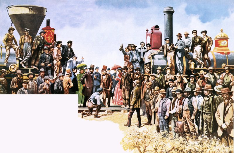 Union Pacific ve Central Pacific demiryollarının birleşmesi by Peter Jackson