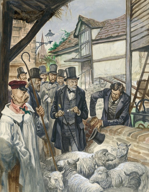 Louis Pasteur sees the results of his experiment with a vaccine for anthrax  by Peter Jackson