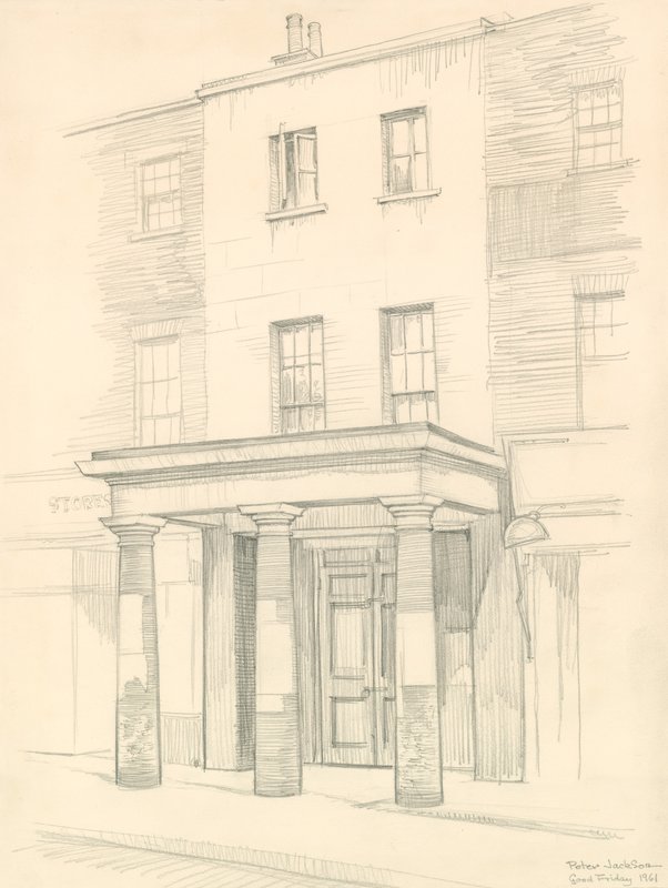 Marylebone Tiyatrosu, Londra, Church Street'teki giriş, 1837'de inşa edilmiş by Peter Jackson