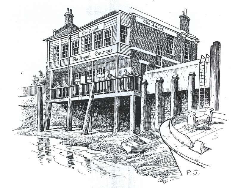 The Angel, Bermondsey, Londra (kağıt üzerine mürekkep) by Peter Jackson