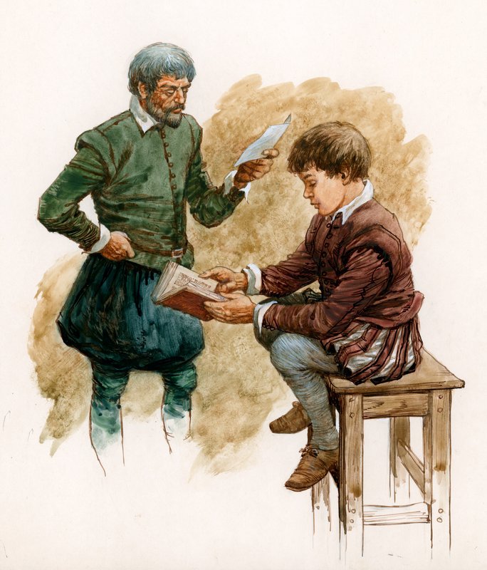 Tudor çocuk öğretiliyor by Peter Jackson