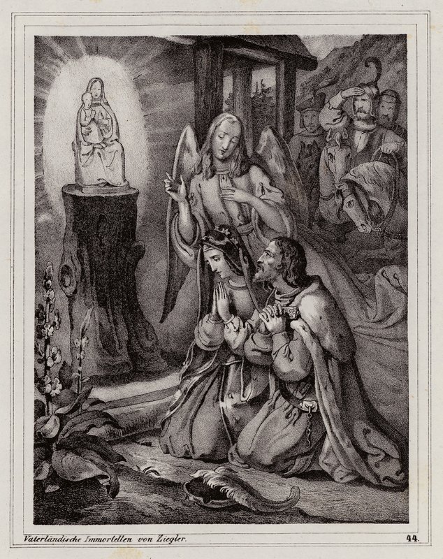 Moravyalı Vladislaus Henry ve eşinin Mariazell türbesine hac ziyareti by Peter Johann Nepomuk Geiger