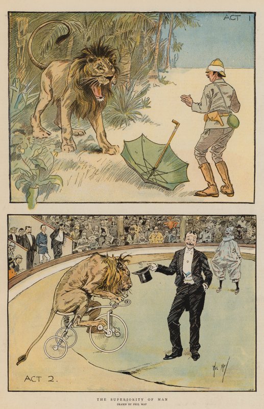 İnsanın Üstünlüğü (chromolitho) by Phil May