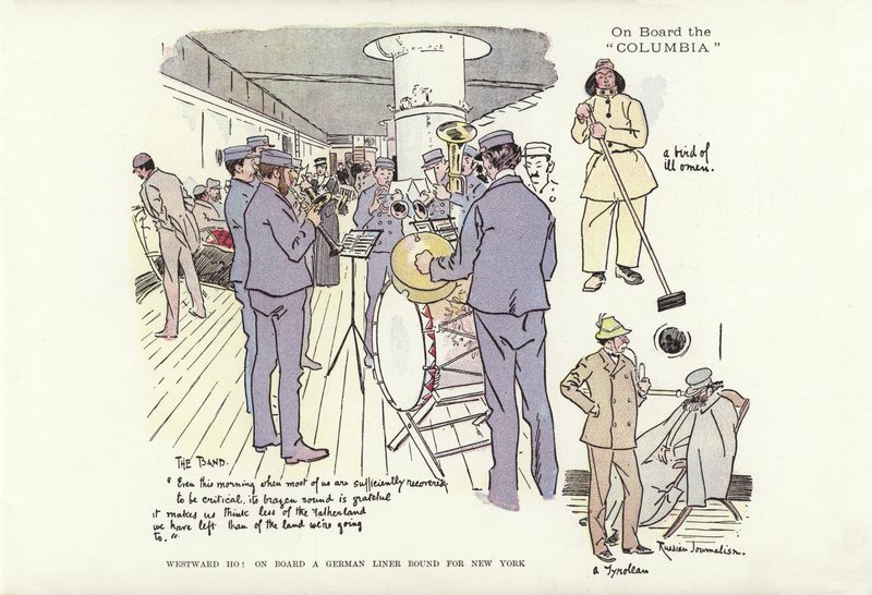 Westward Ho! On board a German liner bound for New York  by Phil May