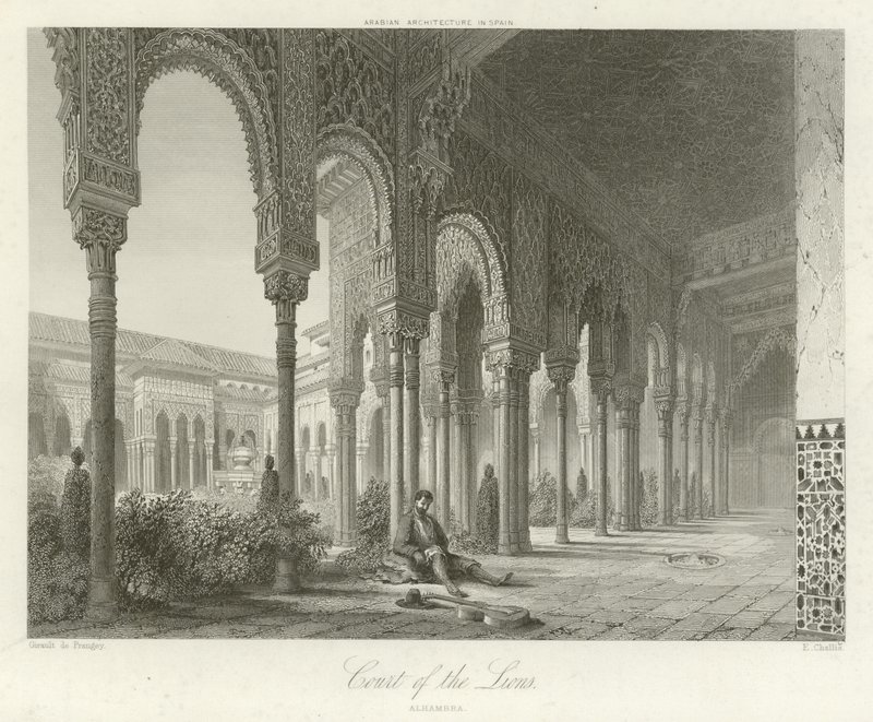 Aslanlar Mahkemesi, Alhambra, Granada, İspanya by Philibert Joseph Girault de Prangey