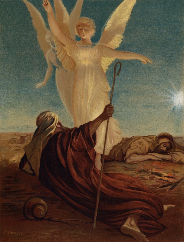 Bethlehem çobanlarına görünen melekler by Philip Richard after Morris