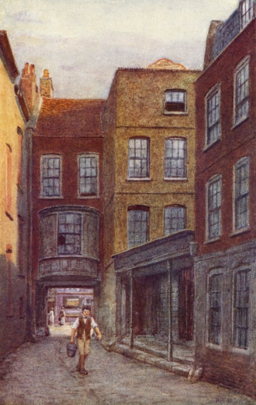 White Horse Inn Geçidi ve Girişi, Fetter Lane, 1898 by Philip Norman