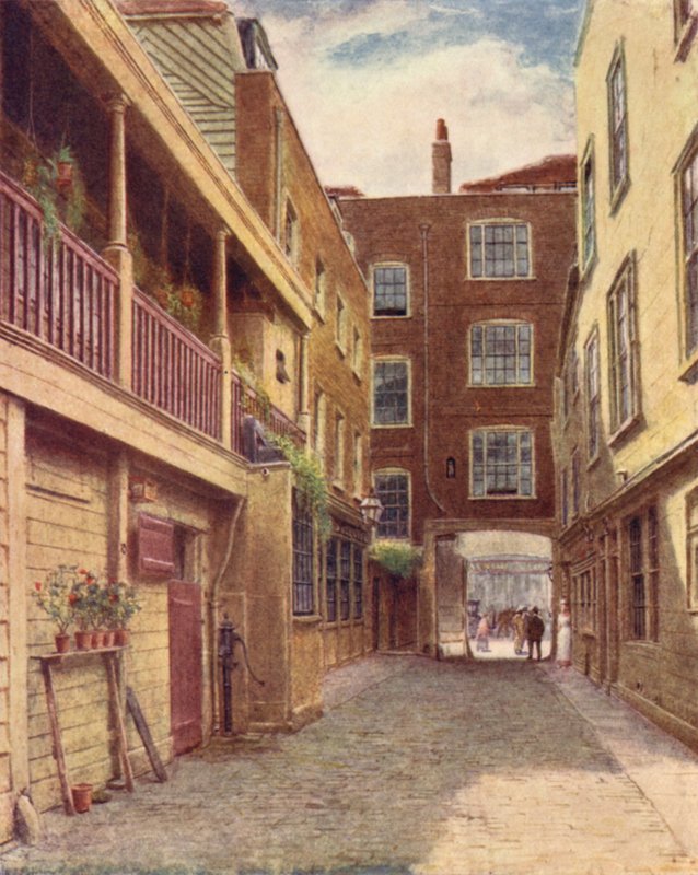 Yard of Old Bell Inn, Holborn, Kuzeyden, 1897 by Philip Norman