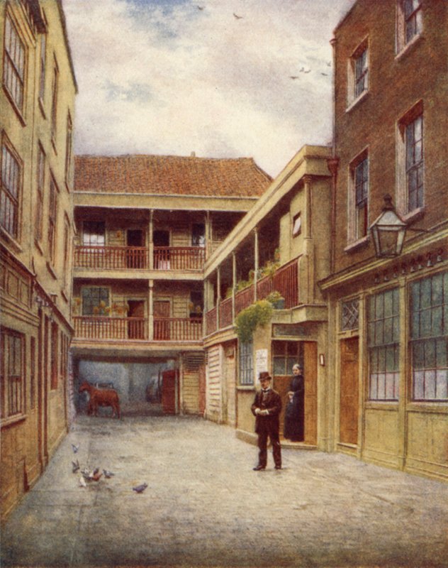 Yard of Old Bell Inn, Holborn, Güney, 1897 by Philip Norman