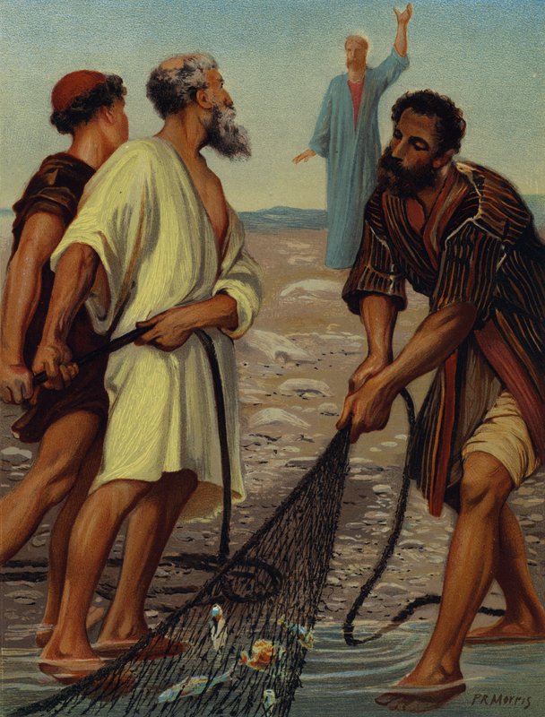 İsa öğrencilerini çağırıyor (chromolitho) by Philip Richard (after) Morris