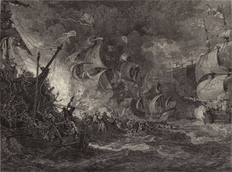 İspanyol Armadasının Yenilgisi (gravür) by Philippe de (after) Loutherbourg