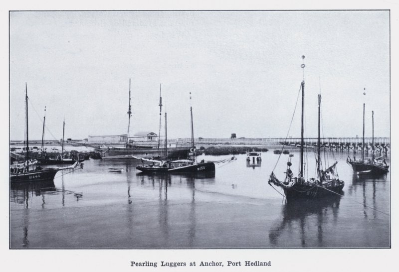 Pearling Luggers at Anchor, Port Hedland (s/b fotoğraf) by Photographer Australian