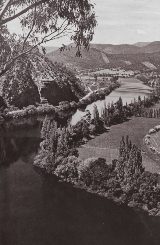 New Norfolk, Tazmanya yakınlarındaki Derwent Nehri (s/b fotoğraf) by Photographer Australian