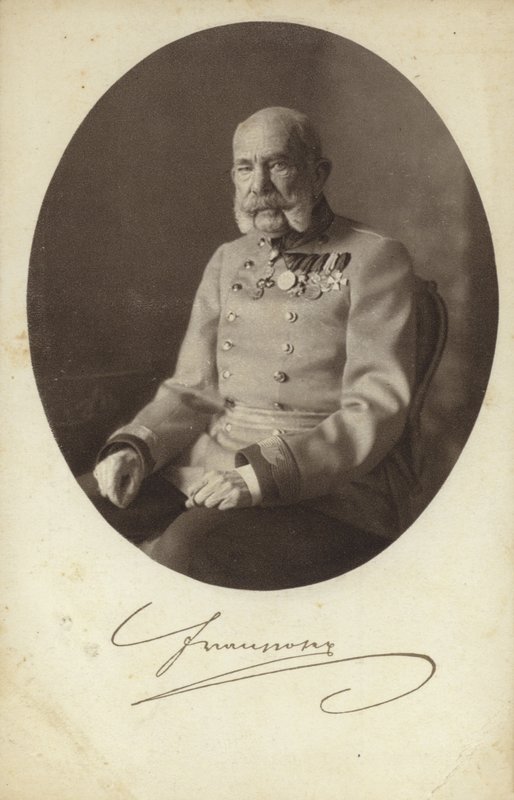 Avusturya İmparatoru I. Franz Joseph (b/w fotoğraf) by Photographer Austrian