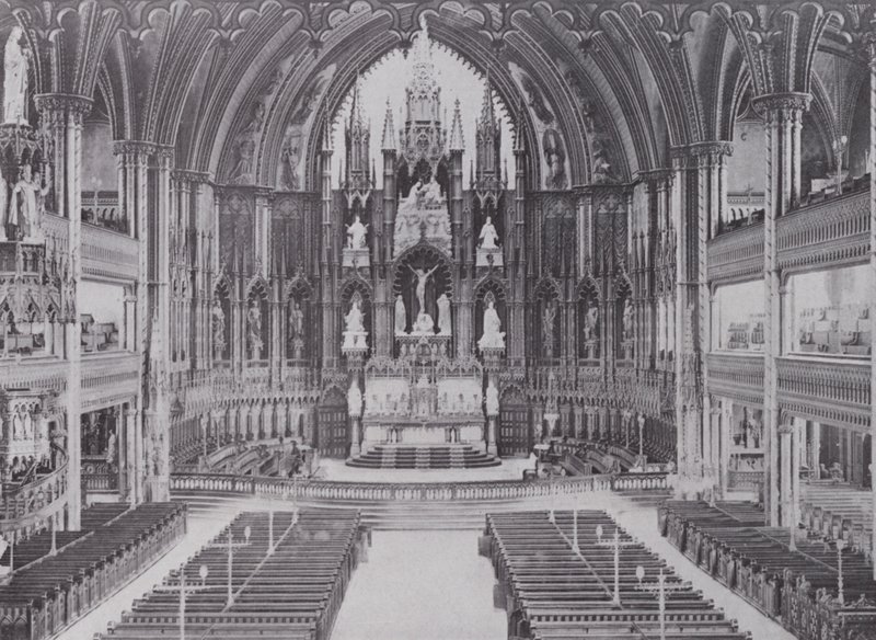 İç Notre Dame Katedrali, Montreal (s/b fotoğraf) by Photographer Canadian