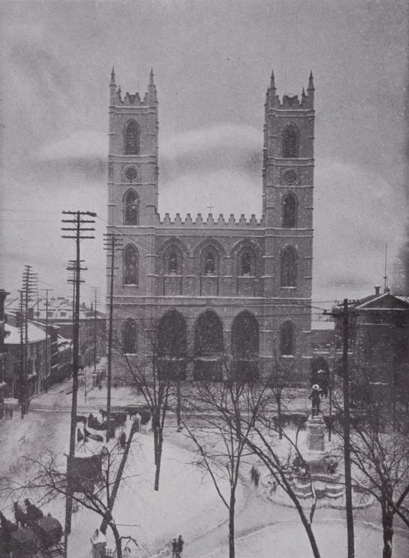 Notre Dame Kışın, Montreal (s/b fotoğraf) by Photographer Canadian