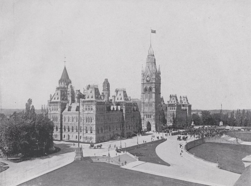 Merkez Blok, Parlamento Binaları, Ottawa (s/b fotoğraf) by Photographer Canadian