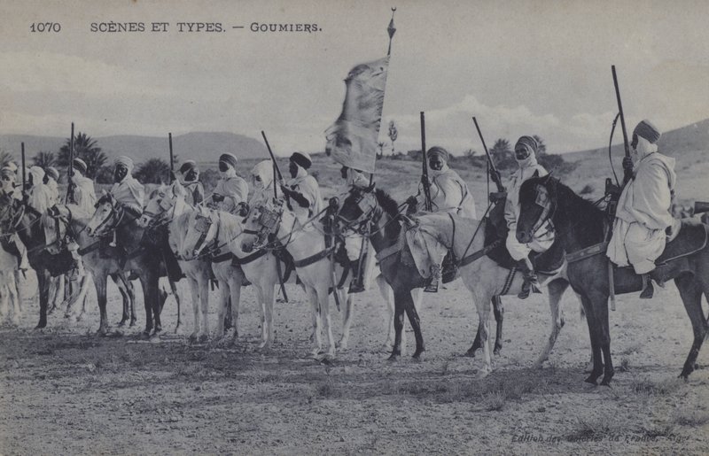 Faslı Goumiers, Fransız Afrika Ordusu altında görev yapan Müslüman askerler (s/b fotoğraf) by Photographer French