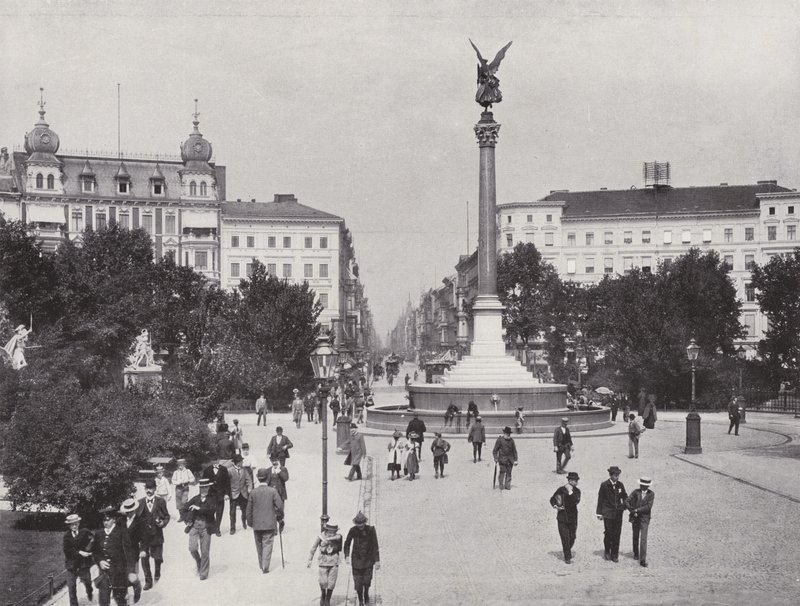 Belle-Alliance-Platz ve Friedrich-Strasse (s/b fotoğraf) by Photographer German