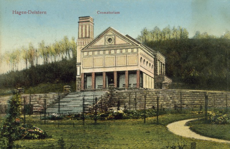 Krematoryum, Hagen-Delstern (renkli fotoğraf) by Photographer German