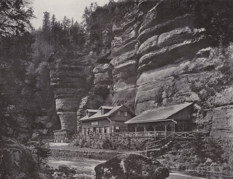 Edmundsklamm, Blockhaus (s / b fotoğraf) by Photographer German