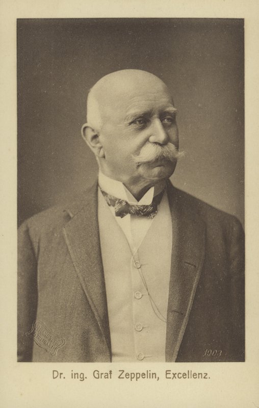 Graf Ferdinand von Zeppelin, Alman zeplin tasarımcısı ve kurucusu (s/b fotoğraf) by Photographer German