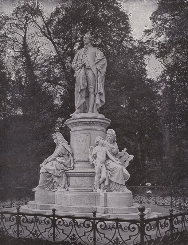 Ben Tiergarten, Goethedenkmal (s/b fotoğraf) by Photographer German