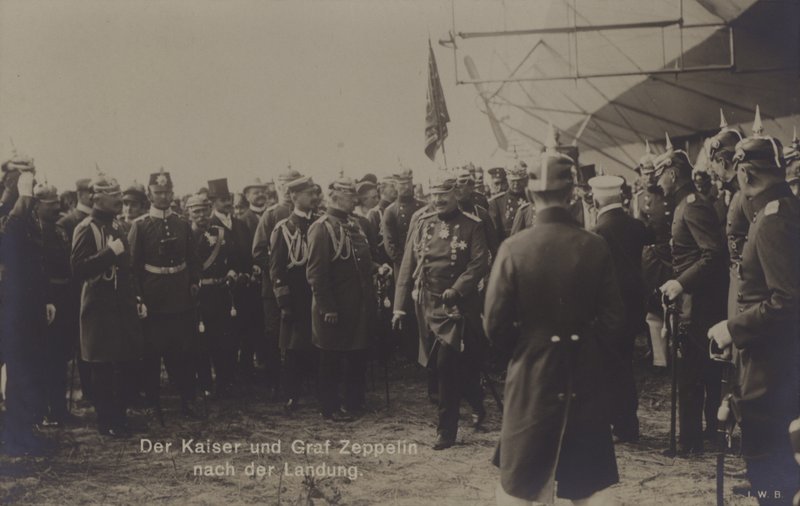 Kaiser Wilhelm II ve Alman zeplin kurucusu Graf Ferdinand von Zeppelin, Zeppelin