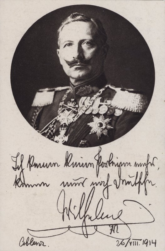 Almanya Kralı II. Wilhelm, Birinci Dünya Savaşı propaganda kartpostalı (s/b fotoğraf) by Photographer German