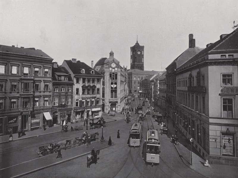 Molkenmarkt, Spandauer Strasse ve Belediye Binası (s/b fotoğraf) by Photographer German