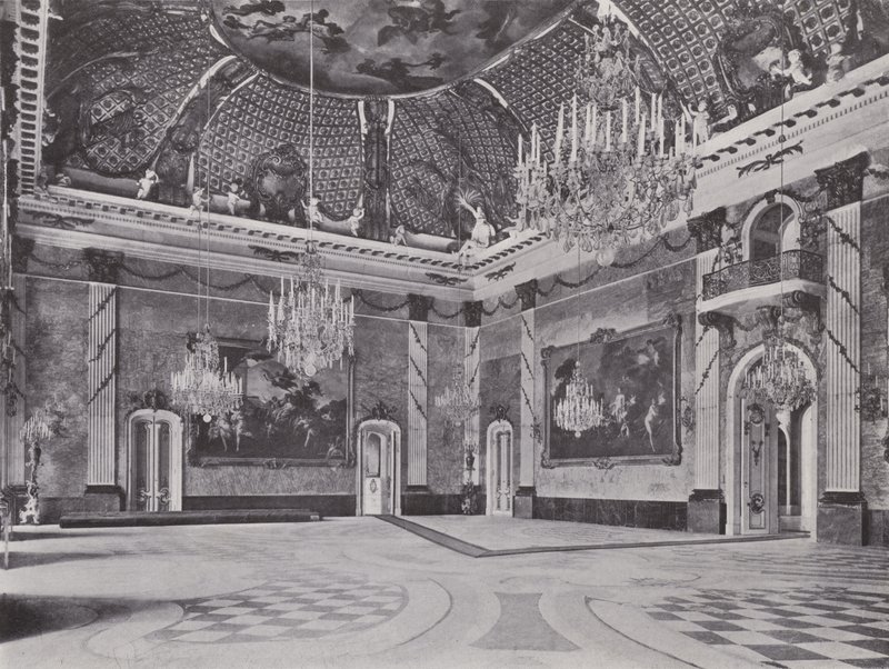 Potsdam, Neues Palais, Mermer Salon (s/b fotoğraf) by Photographer German