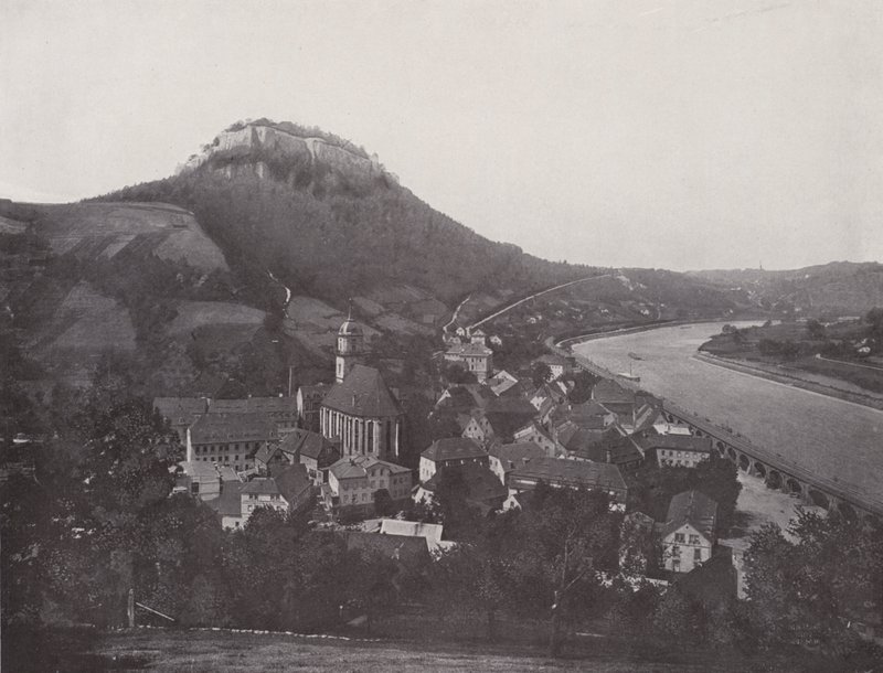 Şehir ve Kale Konigstein (s/b fotoğraf) by Photographer German