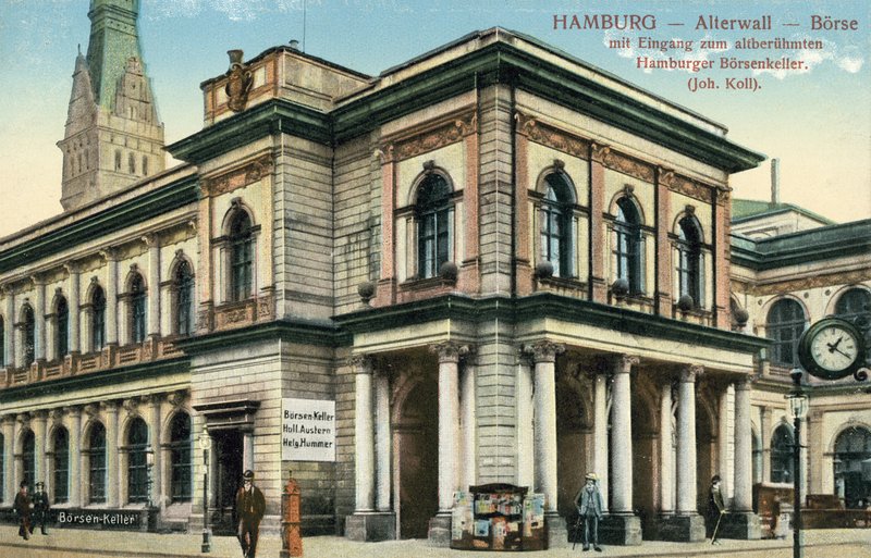 Borsa, Alter Wall, Hamburg, Almanya (renkli fotoğraf) by Photographer German