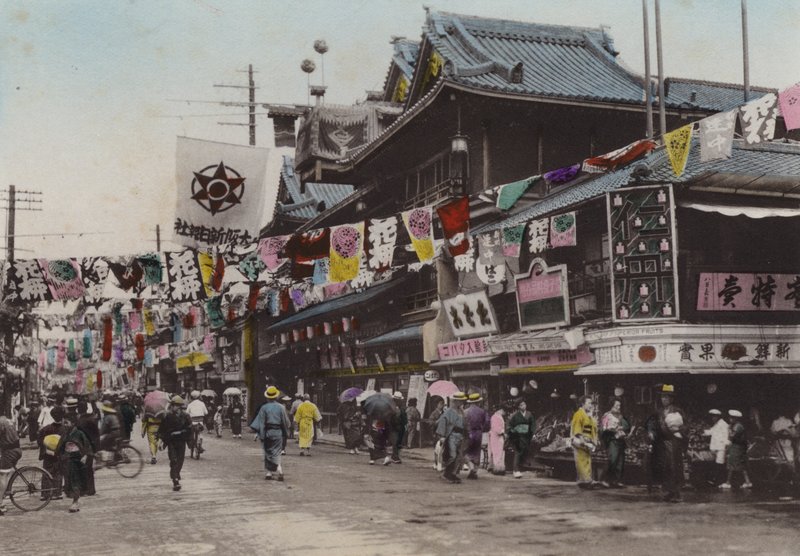 Japonya, c.1912: Dohtonbori, Tiyatro Sokağı, Osaka (fotoğraf) by Photographer Japanese