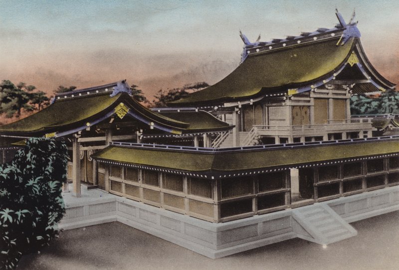Japan, c.1912: Main Building of Meiji Jingu, Shrine, Tokyo (photo) by Photographer Japanese