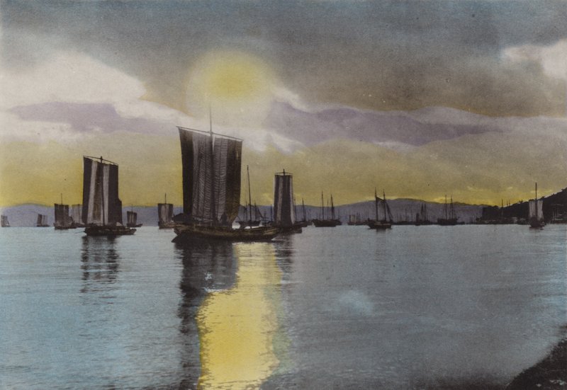 Japonya, c.1912: Gün batımı, Akashi sahili (fotoğraf) by Photographer Japanese