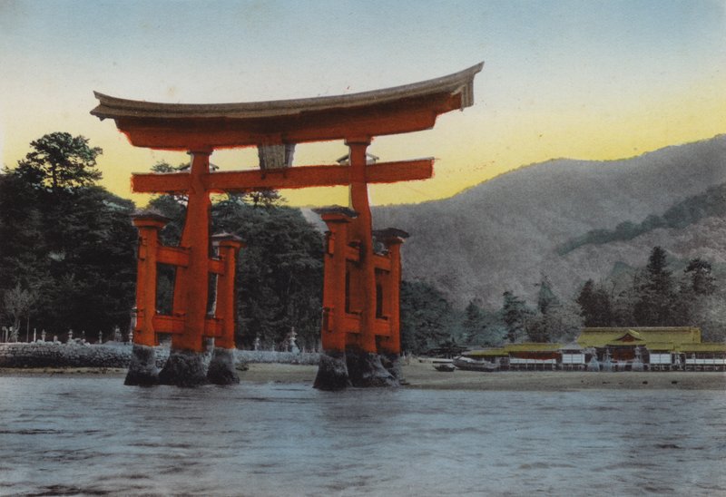 Japonya, c.1912: Kutsal ada, Miyajima, iç denizde, Japonya