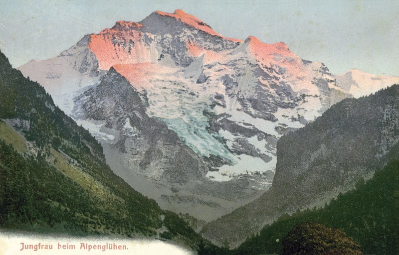 Alpenglow, Jungfrau, İsviçre (renkli fotoğraf) by Photographer Swiss