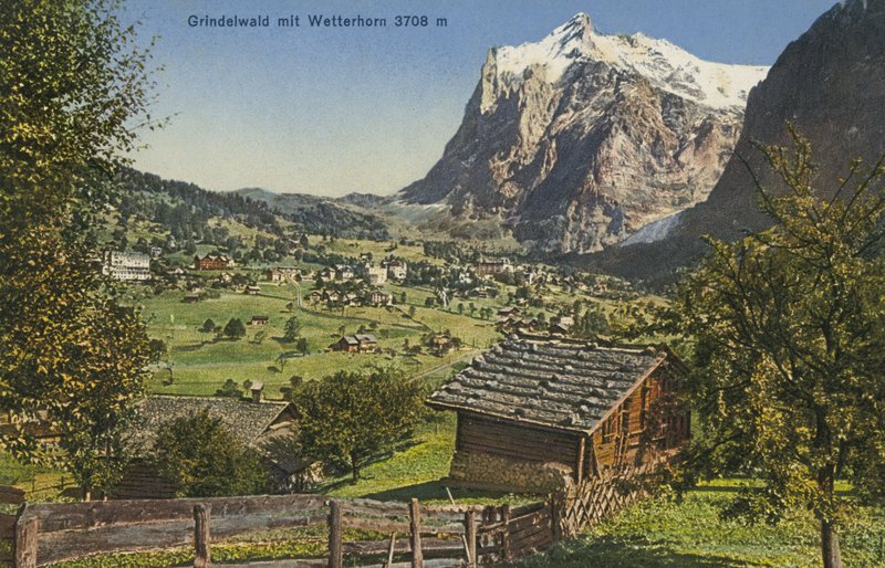 Grindelwald ve Wetterhorn, İsviçre (renkli fotoğraf) by Photographer Swiss