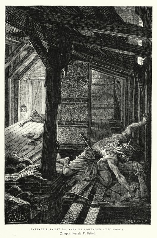 Emir-Feir Boemondo'nun Elini Zorla Tuttu (gravür) by Pierre Fritel