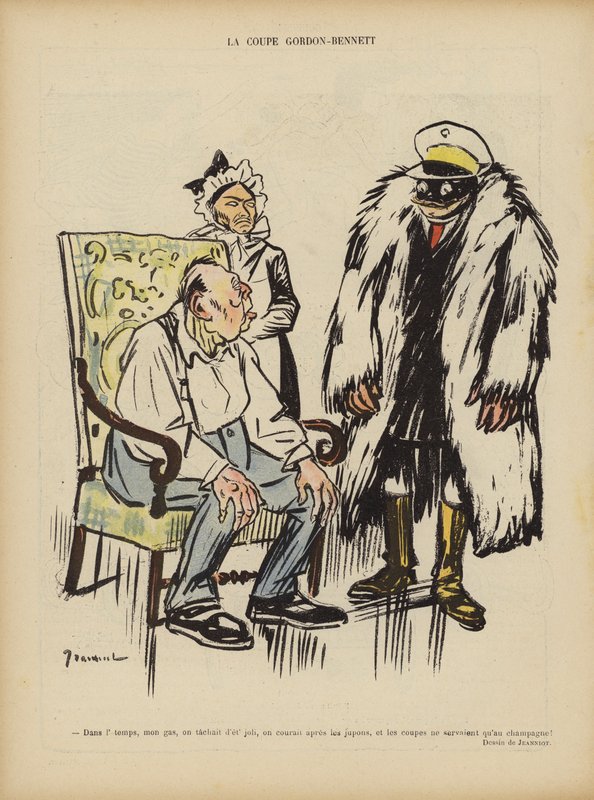 Gordon Bennett Kupası. Le Rire için İllüstrasyon by Pierre Georges Jeanniot