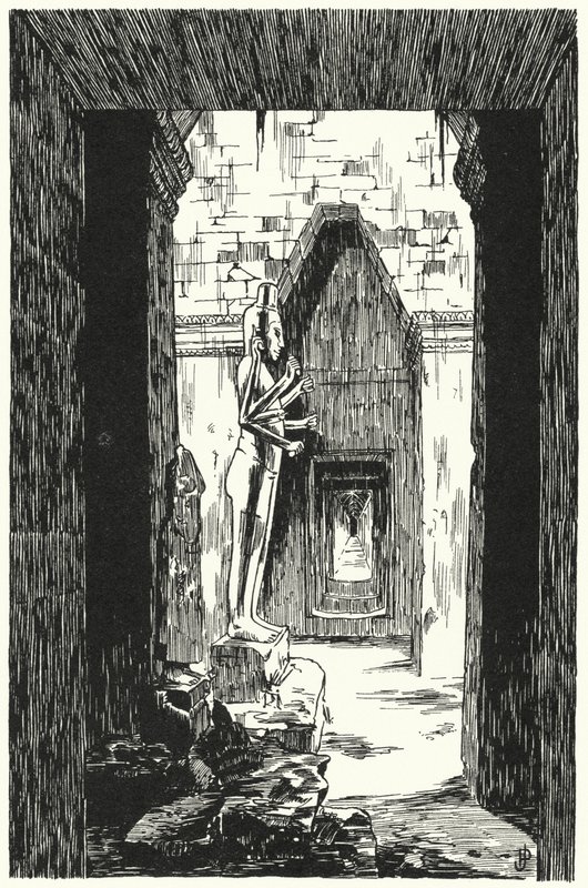 Bir yan girişte Dev Vişnu, Angkor Vat (gravür) by Pierre Jeannerat de Beerski