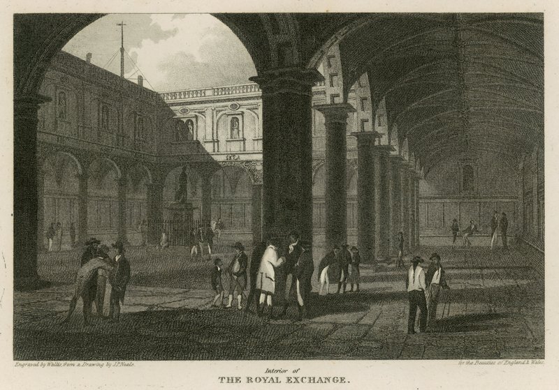 Royal Exchange, Londra iç by Pieter Jansz. Quast