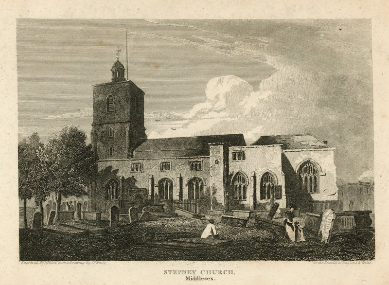 Stepney Kilisesi, Londra (gravür) by Pieter Jansz. Quast