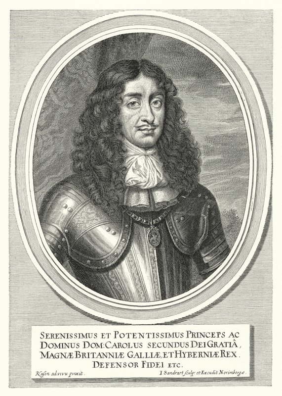 Charles II, İngiltere, İskoçya ve İrlanda Kralı (gravür) by Pieter Nason