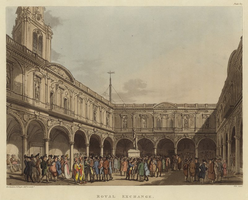 Kraliyet Borsası by Pugin and Rowlandson