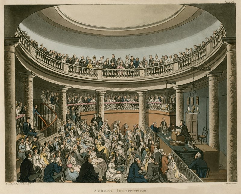 Surrey Enstitüsü, Southwark by Pugin and Rowlandson