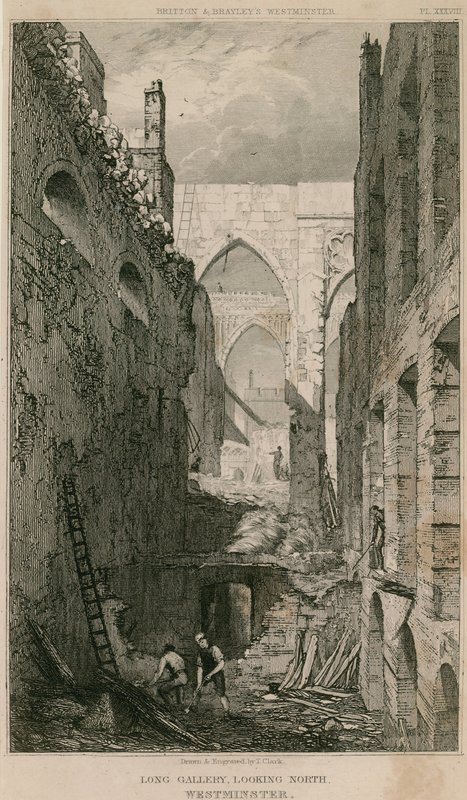 Uzun Galeri, Aziz Stephen Şapeli, Westminster, Londra, kuzeye bakıyor by R. W. Billings