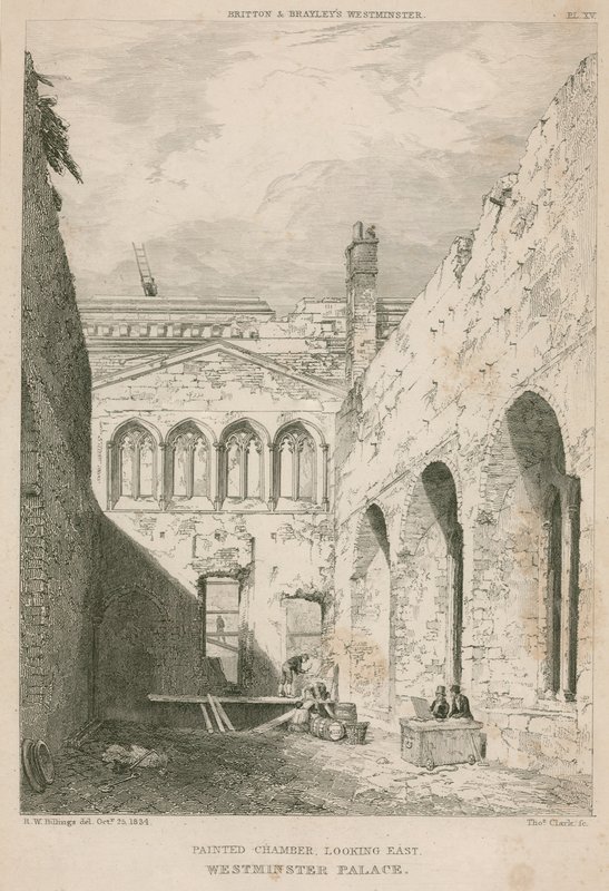 Boyalı Oda, Westminster Sarayı, Londra, doğuya bakıyor by R. W. Billings