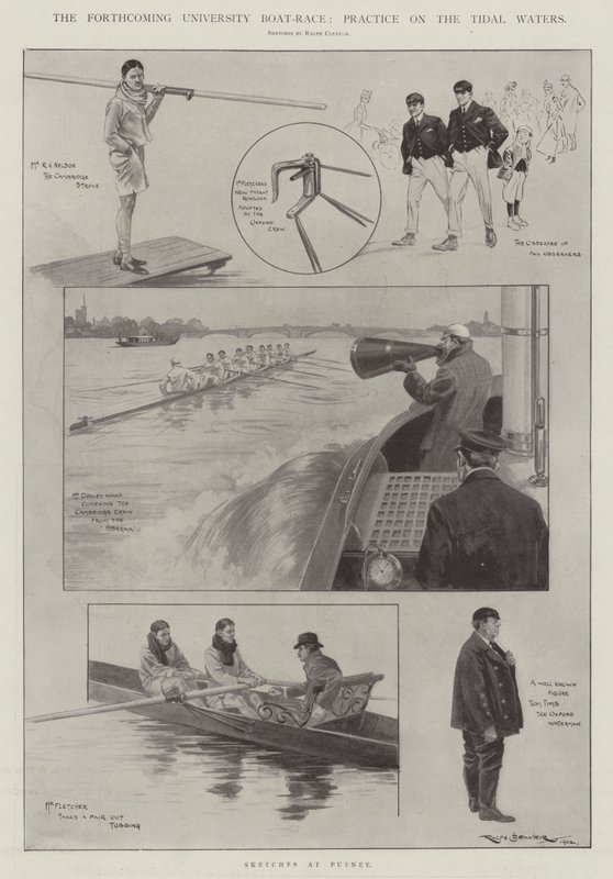 The Forthcoming University Boat-Race, Practice on the Tidal Waters  by Ralph Cleaver